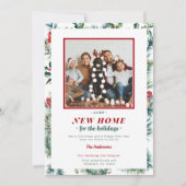 クリスマスとグリーンの休暇フレーム新しい家エレガントな写真 シーズンカード (正面)