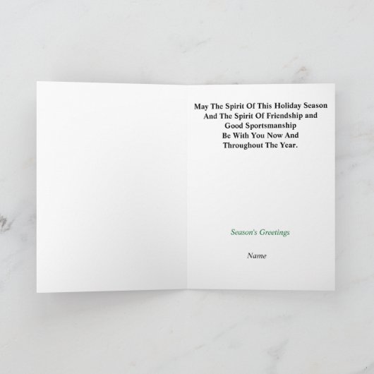クリスマスとゴルフのスピリットのグリーティングカード シーズンカード (内部)