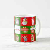 クリスマスとシームレスなパターンテーマイラストレーション コーヒーマグカップ (正面右)