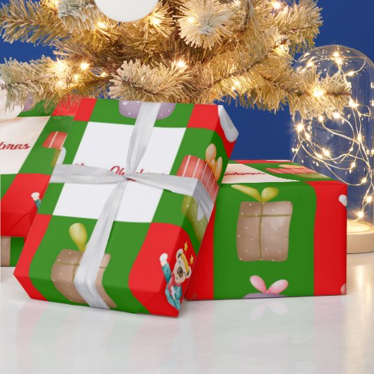 クリスマスとシームレスなパターンテーマイラストレーション ラッピングペーパー (クリスマス)