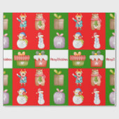 クリスマスとシームレスなパターンテーマイラストレーション ラッピングペーパー (フラット)