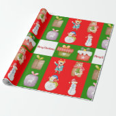 クリスマスとシームレスなパターンテーマイラストレーション ラッピングペーパー (アンロールド)