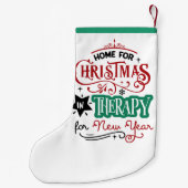 クリスマスとセラピー |皮肉おもしろい的 スモールクリスマスストッキング (裏面)
