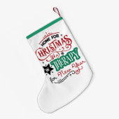 クリスマスとセラピー |皮肉おもしろい的 スモールクリスマスストッキング (裏面 (吊り時))