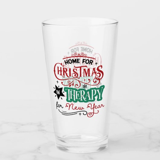 クリスマスとセラピー |皮肉おもしろい的 タンブラーグラス (正面)
