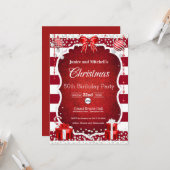 クリスマスとダイヤモンドパーティの招待状 カード (正面/裏面インサイチュ)