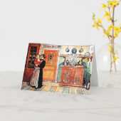 クリスマスとニューイヤーの間、 カール・ラーソン作品 カード (黄色い花)