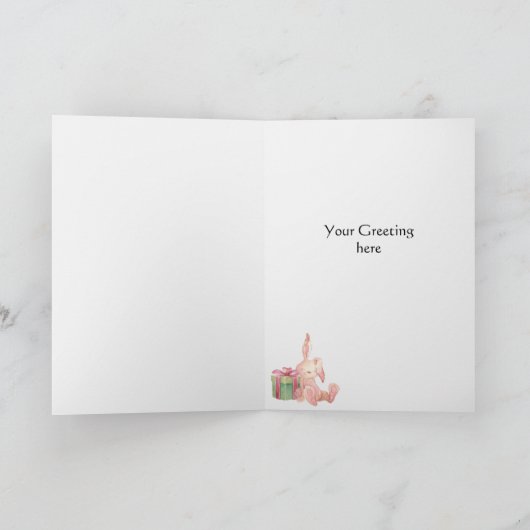 クリスマスとハッピーバースデー風船のプレゼント シーズンカード (内部)