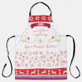 クリスマスとハッピー新年20XX!クリスマスカスタム エプロン (正面)