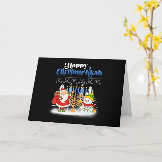 クリスマスとハヌカのお祝い カード (黄色い花)