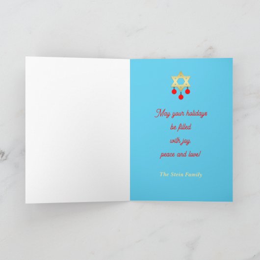 クリスマスとハヌカの合同祝賀カード シーズンカード (内部)