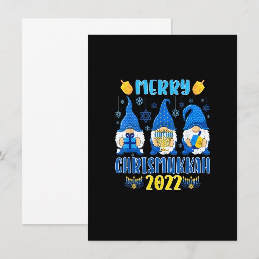 クリスマスとハヌカの小人 招待状 (正面/裏面)