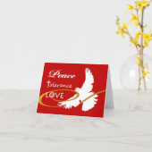 クリスマスとハヌカの平和の鳩, ゴールドリボン カード (黄色い花)