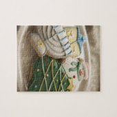 クリスマスとハヌカーのクッキーをプレートに。 ジグソーパズル (横)