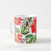 クリスマスとハンドマ色彩の鮮やかグ コーヒーマグカップ (正面左)