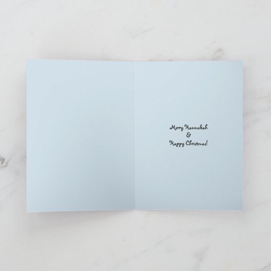 クリスマスとハンヌカのためのトナカイ（ユダヤ教）メノラー シーズンカード (内部)