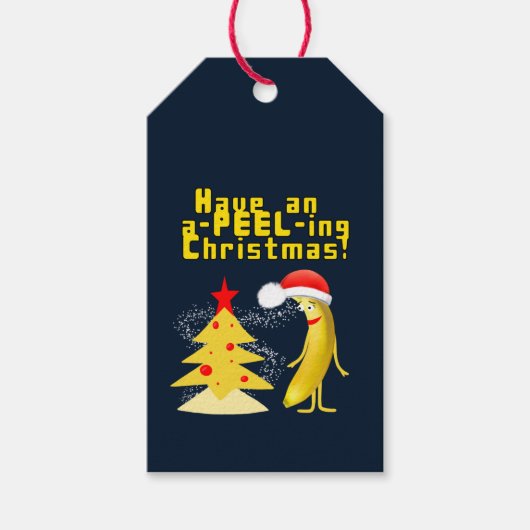 クリスマスとバナナ ギフトタグ (正面)