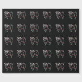 クリスマスとパグ軽いパグの所有者のクリスマスは彼女を贈る ラッピングペーパー (フラット)