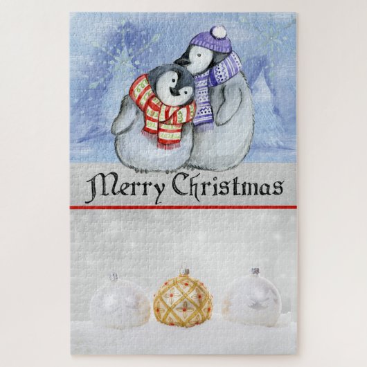 クリスマスとペンギン ジグソーパズル (縦)