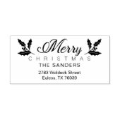 クリスマスとホリーお洒落スクリプト差出人住所 ラバースタンプ (インプリント)