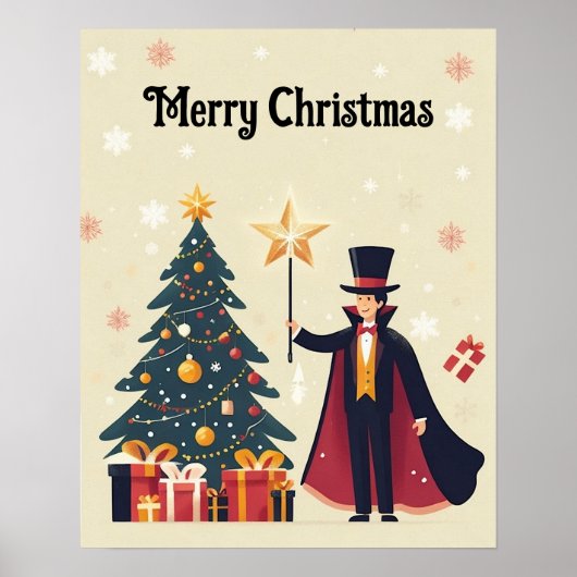 クリスマスとマジシャンのポスター ポスター (正面)