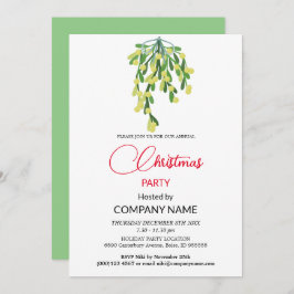 クリスマスとヤドリギの飾り企業の付け 招待状