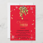 クリスマスとヤドリギの飾り企業の付け 招待状 (正面)