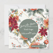 クリスマスとロマンスに満ちたウェディングのお知らせ セーブザデート (裏面)