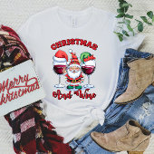 クリスマスとワインの女性の休日Tシャツ Tシャツ