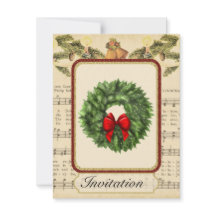 クリスマスとヴィンテージクリスマスパーティの招待状