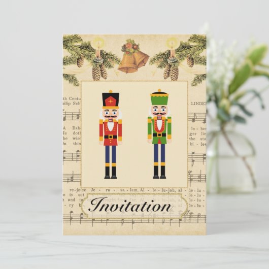 クリスマスとヴィンテージクリスマスパーティの招待状 招待状 (スタンド正面)