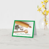 クリスマスとヴィンテージベーキングキッチンツール カード (黄色い花)