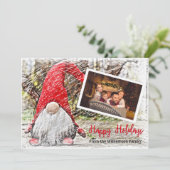 クリスマスと一緒にあなたの写真格言ハッピーホリデー シーズンカード (スタンド正面)