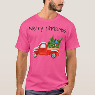 クリスマスと一緒に楽しいクリスマス赤いクリスマストラック Tシャツ