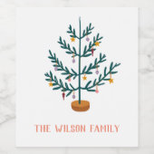 クリスマスと休日をテーマにした ワインラベル (シングルラベル)