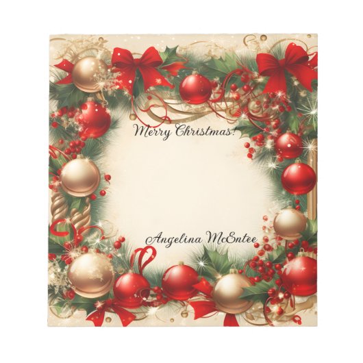 クリスマスと休日 ノートパッド (正面)