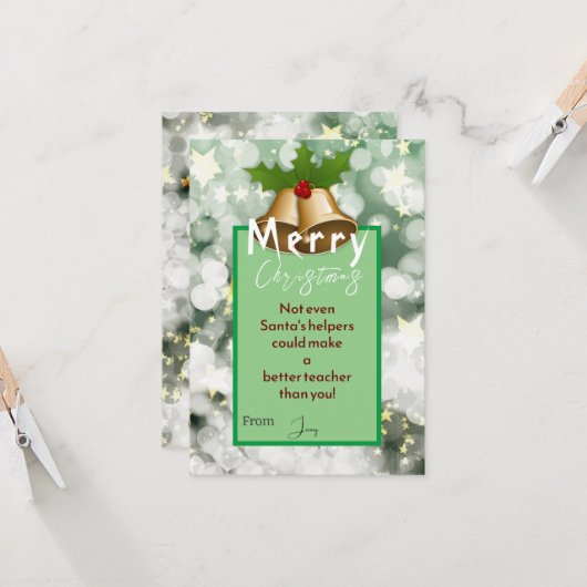 クリスマスと先生 カード (正面/裏面インサイチュ)