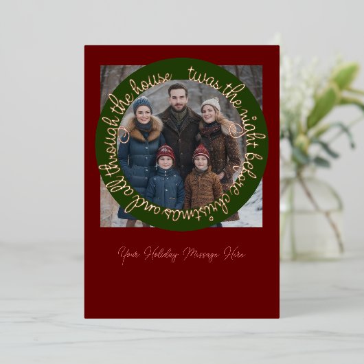 クリスマスと写真の前の夜だった 箔シーズンカード (立ち正面)