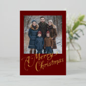 クリスマスと写真を楽しむ 箔シーズンカード (立ち正面)