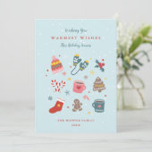 クリスマスと冬のアイコン ホリデーカード (スタンド正面)