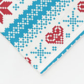 クリスマスと冬のニット模様 フリースブランケット (角)