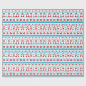 クリスマスと冬のニット模様 ラッピングペーパー (フラット)