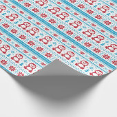 クリスマスと冬のニット模様 ラッピングペーパー (角)