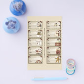 クリスマスと冬の贈り物のラベルをシートに チラシ (シングル)