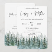 クリスマスと冬をテーマにした結婚式の招待状 招待状 (正面/裏面)