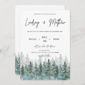 クリスマスと冬をテーマにした結婚式招待状 招待状 (正面/裏面)