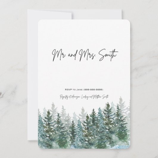 クリスマスと冬をテーマにした結婚式招待状 招待状 (裏面)