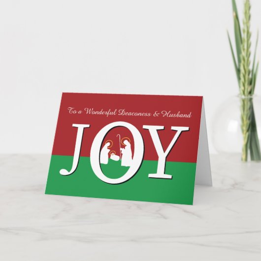クリスマスと夫JOY赤い緑 カード (正面)