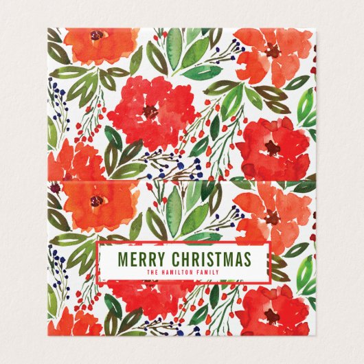 クリスマスと手色彩の鮮やか折りカード (外部フラット)