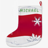 クリスマスと新年おめでとう！モノグラム ラージクリスマスストッキング (裏面)